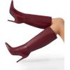 DREAM PAIRS Knee High Boots for Women, Sexy Pointed Toe Stiletto High Heel Boots, Fashion & Classic Dress Shoes(Burgundy)