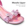 DREAM PAIRS Lace Up Low Heel Sandals for Girls Ankle Strap Dress Pump Strappy Gladiator Wedding Party Shoes for Little Kid/Big Kid(Pink)