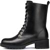 DREAM PAIRS Lace-up Combat Boots Mid-calf Military Winter Boot for Women(Black/Pu)