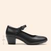 DREAM PAIRS Mary Jane Shoes Women Low Chunky Heels Closed Toe Pumps Comfortable Work Business Dress Shoes(Black)