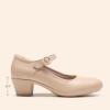 DREAM PAIRS Mary Jane Shoes Women Low Chunky Heels Closed Toe Pumps Comfortable Work Business Dress Shoes(Nude)