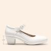 DREAM PAIRS Mary Jane Shoes Women Low Chunky Heels Closed Toe Pumps Comfortable Work Business Dress Shoes(White)