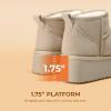 DREAM PAIRS Platform Mini Boots for Women Suede Genuine Leather, Classic Winter Ankle Snow Boots with Memory Foam Insole Lightweight Anti-Slip Outsole FuzzyClassic(Sand)