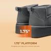 DREAM PAIRS Platform Mini Boots for Women Suede Genuine Leather, Classic Winter Ankle Snow Boots with Memory Foam Insole Lightweight Anti-Slip Outsole FuzzyClassic(Grey)