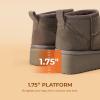 DREAM PAIRS Platform Mini Boots for Women Suede Genuine Leather, Classic Winter Ankle Snow Boots with Memory Foam Insole Lightweight Anti-Slip Outsole FuzzyClassic(Taupe)