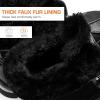 DREAM PAIRS Snow Boots for Women Waterproof Mid Calf Lace Up Duck Boots Warm Faux Fur FuzzyGo Bold Winter Boots for Outdoor(Black)