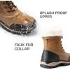 DREAM PAIRS Snow Boots for Women Waterproof Mid Calf Lace Up Duck Boots Warm Faux Fur FuzzyGo Bold Winter Boots for Outdoor(Chestnut)