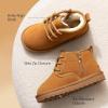 DREAM PAIRS Toddler Boots Kids Boys Girls Winter Zipper Warm Faux Fur FuzzyGo Kid’s Cozy Walking Ankle Boots(Chestnut)