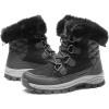 DREAM PAIRS Waterproof Snow Boots for Women, Faux Fur Cozy Warm Insulated Winter Boots Lace Up Mid-Calf Outdoor Shoes for Walking Hiking Hespera(Black)