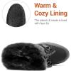 DREAM PAIRS Waterproof Snow Boots for Women, Faux Fur Cozy Warm Insulated Winter Boots Lace Up Mid-Calf Outdoor Shoes for Walking Hiking Hespera(Black)