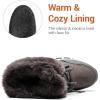 DREAM PAIRS Waterproof Snow Boots for Women, Faux Fur Cozy Warm Insulated Winter Boots Lace Up Mid-Calf Outdoor Shoes for Walking Hiking Hespera(Dark Grey)