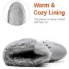 DREAM PAIRS Waterproof Snow Boots for Women, Faux Fur Cozy Warm Insulated Winter Boots Lace Up Mid-Calf Outdoor Shoes for Walking Hiking Hespera(Light Grey)