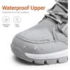 DREAM PAIRS Waterproof Snow Boots for Women, Faux Fur Cozy Warm Insulated Winter Boots Lace Up Mid-Calf Outdoor Shoes for Walking Hiking Hespera(Light Grey)
