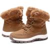 DREAM PAIRS Waterproof Snow Boots for Women, Faux Fur Cozy Warm Insulated Winter Boots Lace Up Mid-Calf Outdoor Shoes for Walking Hiking Hespera(Tan)
