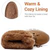 DREAM PAIRS Waterproof Snow Boots for Women, Faux Fur Cozy Warm Insulated Winter Boots Lace Up Mid-Calf Outdoor Shoes for Walking Hiking Hespera(Tan)