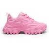 DREAM PAIRS Women Chunky Fashion Sneakers Platform Bold Lace-Up Comfortable Sneakers.(Pink-bold)