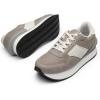 DREAM PAIRS Women Sneakers Tennis Ray Walking Platform Chunky Comfortable Lightweight Lace Up Casual Fashion Sneaker(Grey)