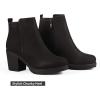 DREAM PAIRS Women’s Ankle Boots Chunky Heel Platform Fall Heeled Short Booties Shoes(Black/Pu)