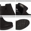 DREAM PAIRS Women’s Ankle Boots Chunky Heel Platform Fall Heeled Short Booties Shoes(Black/Pu)