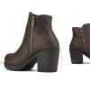 DREAM PAIRS Women’s Ankle Boots Chunky Heel Platform Fall Heeled Short Booties Shoes(Brown/Pu)