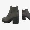 DREAM PAIRS Women’s Ankle Boots Chunky Heel Platform Fall Heeled Short Booties Shoes(Grey)