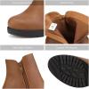 DREAM PAIRS Women’s Ankle Boots Chunky Heel Platform Fall Heeled Short Booties Shoes(Tan/Pu)