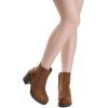 DREAM PAIRS Women’s Ankle Boots Chunky Heel Platform Fall Heeled Short Booties Shoes(Tan/Pu)