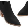 DREAM PAIRS Women’s Ankle Boots Chunky Heel Pointed Toe Short Booties Shoes(Black-nubuck)