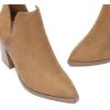 DREAM PAIRS Women’s Ankle Boots Chunky Heel Pointed Toe Short Booties Shoes(Light Brown-suede)
