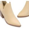 DREAM PAIRS Women’s Ankle Boots Chunky Heel Pointed Toe Short Booties Shoes(Nude-suede)