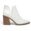 DREAM PAIRS Women’s Ankle Boots Chunky Heel Pointed Toe Short Booties Shoes(White-pu)