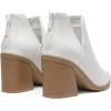 DREAM PAIRS Women’s Ankle Boots Chunky Heel Pointed Toe Short Booties Shoes(White-pu)