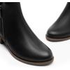 DREAM PAIRS Women’s Ankle Boots Classic Low Chunky Heel Side Zipper Booties Shoes(Black-pu)