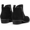 DREAM PAIRS Women’s Ankle Boots Classic Low Chunky Heel Side Zipper Booties Shoes(Black-suede)