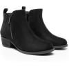 DREAM PAIRS Women’s Ankle Boots Classic Low Chunky Heel Side Zipper Booties Shoes(Black-suede)