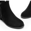 DREAM PAIRS Women’s Ankle Boots Classic Low Chunky Heel Side Zipper Booties Shoes(Black-suede)