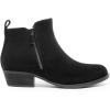 DREAM PAIRS Women’s Ankle Boots Classic Low Chunky Heel Side Zipper Booties Shoes(Black-suede)