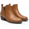 DREAM PAIRS Women’s Ankle Boots Classic Low Chunky Heel Side Zipper Booties Shoes(Tan-pu)