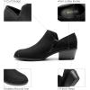 DREAM PAIRS Women’s Ankle Boots Fall Boots Leather Thick Heel Side Zip Women Low Chunky Heeled Booties(Black-suede)