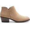 DREAM PAIRS Women’s Ankle Boots Low Chunky Heel Comfortable Short Fall Booties Shoes(Nude-suede)