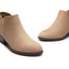 DREAM PAIRS Women’s Ankle Boots Low Chunky Heel Comfortable Short Fall Booties Shoes(Nude-suede)