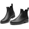 DREAM PAIRS Women’s Ankle Rain Boots Chelsea Short Boots Waterproof Elastic Slip On Lightweight Comfortable Garden Outdoor Shoes(Black)