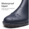 DREAM PAIRS Women’s Ankle Rain Boots Chelsea Short Boots Waterproof Elastic Slip On Lightweight Comfortable Garden Outdoor Shoes(Navy)