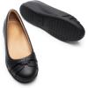 DREAM PAIRS Women’s Ballet Flats, Comfortable Round Toe Slip on Dressy Work Office Shoes with Arch Support(Black)