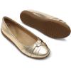 DREAM PAIRS Women’s Ballet Flats, Comfortable Round Toe Slip on Dressy Work Office Shoes with Arch Support(Gold)