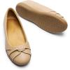 DREAM PAIRS Women’s Ballet Flats, Comfortable Round Toe Slip on Dressy Work Office Shoes with Arch Support(Nude)