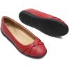 DREAM PAIRS Women’s Ballet Flats, Comfortable Round Toe Slip on Dressy Work Office Shoes with Arch Support(Red)