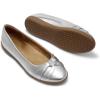 DREAM PAIRS Women’s Ballet Flats, Comfortable Round Toe Slip on Dressy Work Office Shoes with Arch Support(Silver)