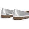 DREAM PAIRS Women’s Ballet Flats, Comfortable Round Toe Slip on Dressy Work Office Shoes with Arch Support(Silver)