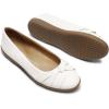 DREAM PAIRS Women’s Ballet Flats, Comfortable Round Toe Slip on Dressy Work Office Shoes with Arch Support(White)